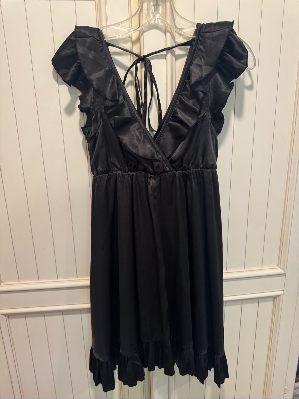 Fire Los Angeles Black Satin Dress Size XS